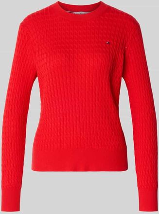 Tommy Hilfiger Slim Fit Pullover aus reiner Baumwolle in Rot, Gr&ouml;&szlig;e XL