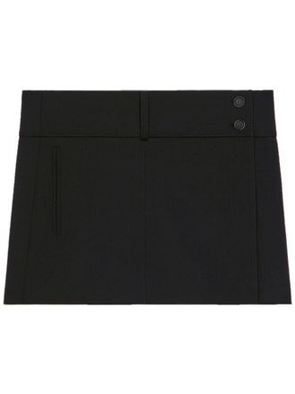 Courrèges belted mini skirt - women - Wool/Polyester/Fabric - 40 - Black