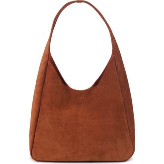 Ezra Arthur Phoebe Leather Hobo Nubuck Suede Shoulder Bag in Sedona at Nordstrom