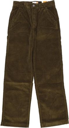 Timberland Velvet Work Cord Pant Dark Olive - Heren - Wijde Broeken - Groen - W34 - Katoen - Broeken
