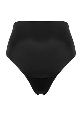 Spanx Shaping High-waist Stretch-satin Thong - Black - L