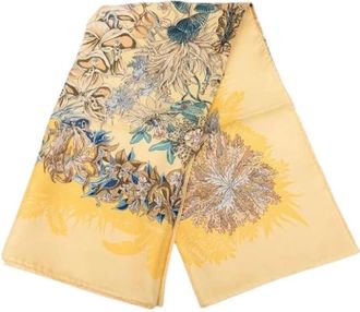 Hermès Pre-owned Scarves, female, Yellow, Size: ONE SIZE Pre-owned Vintage Silk Scarf