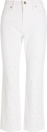 Good American Good Icon Pearl-embellished Straight-leg Jeans - White - 32 (W32 / UK14-16 / L)