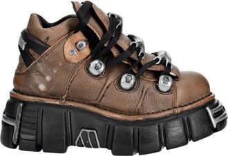 New Rock M-106Xl-C195 Veterlaars - Dames - Veterlaarzen - Bruin - 39 EU - Leer - Schoenen