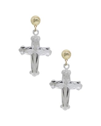 Ettika 18K Plated Resin Cross Earrings