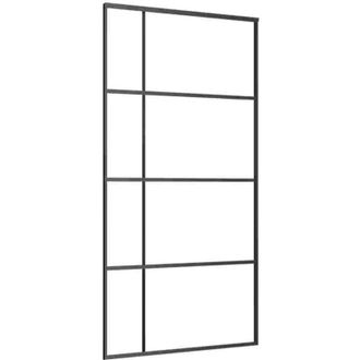 vidaXL Vidaxl - Puerta Corredera Esg Vidrio Y Aluminio Negra 102,5x205 Cm