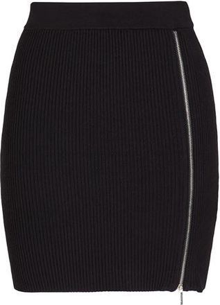8 by YOOX VISCOSE BLEND MINI SKIRT WITH ZIP DETAIL