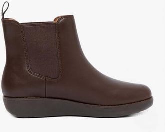 FitFlop Fitflop SUMI Womens Leather Chelsea Boots Chocolate Brown - Size UK 3