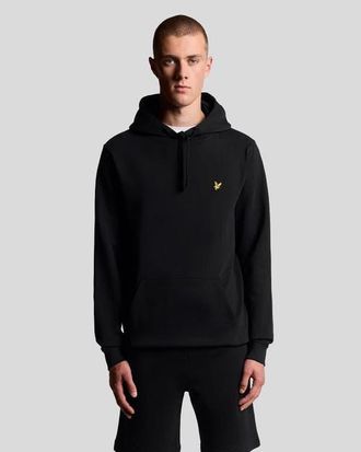 Lyle & Scott Long Sleeve Pull Over Hoodie in Jet Black at Nordstrom, Size Xx-Large