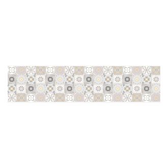 DecoChic Alfombra de vinilo azulejos vintage gris 48x198 cm