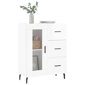 Berkfield Home Sideboard High Gloss White 69.5x34x90 cm Engineered Wood