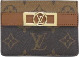 Louis Vuitton Pre-owned Monogram Porte Cartes Dauphine Card Case - Dames - Vintage Accessoires - Bruin - ONE Size - Vintage