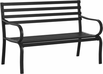 OUTSUNNY 2 Seater Bench Garden Furniture Outdoor Metal Loveseat Seat Patio Chair - Outsunny