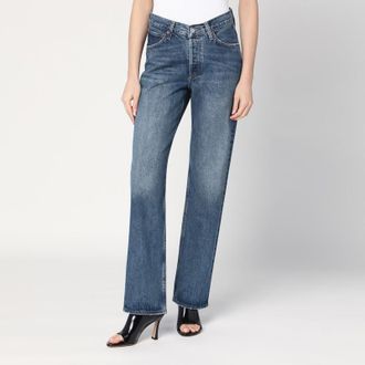 A Gold E Blue jeans with a faded effect in blended regenerated denim