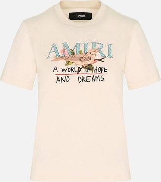 Amiri Womens WOMENS HOPE AND DREAMS T SHIRT - Cream - Size: 10/8