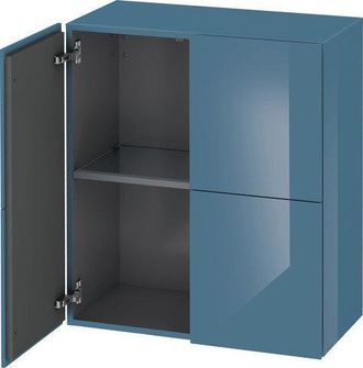 Duravit Armario Semi Alto Duravit L-cube, Anchura 700mm, Profundidad 363mm, 2 Puertas, Color: Laca De Alto Brillo Stone Blue - Lc117704747