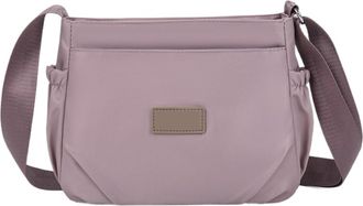 Generic Compatible For Cloth Crossbody Bag Lightweight Nylon Canvas Womens Single Oulder Multi-Layer Commuter Small(Pink)