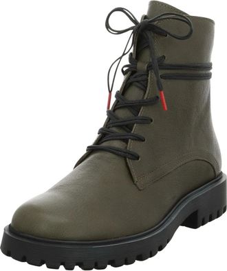 Think Enkellaarsjes - Dames - Schoenen - Groen - Maat: 39 EU Leer