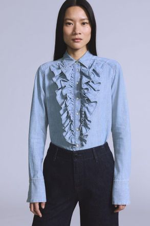 Levi's Camisa Tuxedo - Mujer - XL - Azul / Blue Lagoon Chambray
