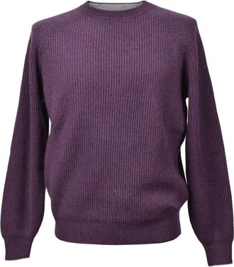 Brunello Cucinelli Maglione in cashmere a coste - Viola