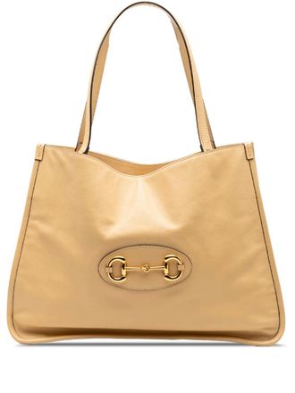 Gucci 2000-2015 Medium Leather Horsebit 1955 tote bag - Brown