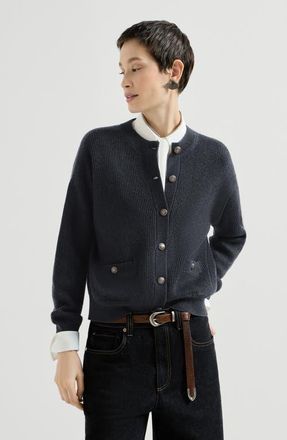 Brunello Cucinelli Sparkling cashmere cardigan in Blue at Nordstrom, Size X-Large Eu