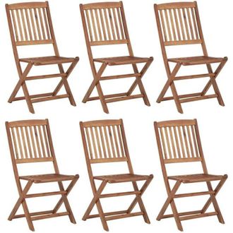 vidaXL Vidaxl - Sedie da Giardino Pieghevoli 6 pz in Legno Massello di Acacia