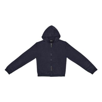 Balenciaga Tab Worn-Out Zip-Up Hoodie Black 697949TMVC21151