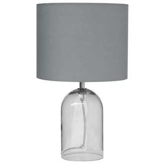 Beliani Beliani - L&aacute;mpara De Mesa De Vidrio Gris Transparente 44 Cm Redonda Pantalla Contempor&aacute;nea Devoll