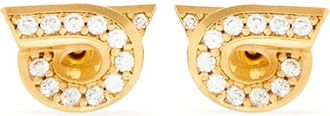 Ferragamo Golden Gancini Stud Earrings