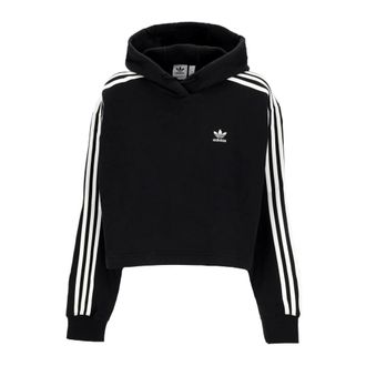 adidas Hoodies, female, Black, M, Cropped Hoodie Plush Interior