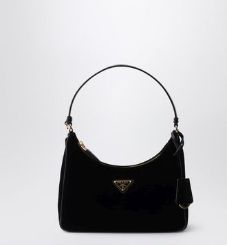 Prada Re-Edition 2005 mini bag in black velvet and Saffiano