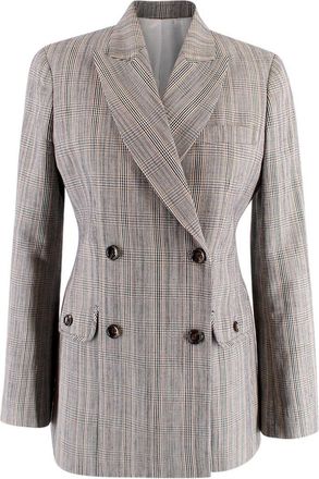 Joseph Houndstooth Checked Double Breasted Blazer Size XS