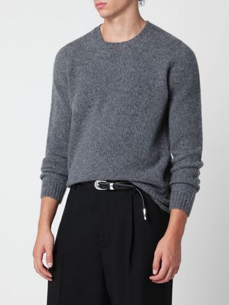 Drumohr Pure Wool Crewneck Jumper with Long Sleeves and Ribbed Trims