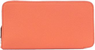 Herm&egrave;s Epsom Leather Silk Long Wallet (Bi-Fold) (Pre-Owned)