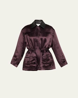 Maria McManus Drawstring Satin Parka Jacket