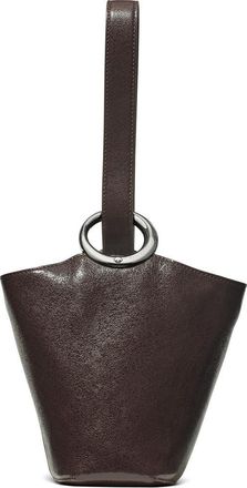 Kate Spade New York halo glazed leather mini bucket bag in Hot Fudge at Nordstrom