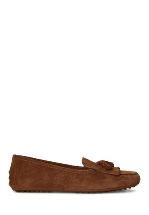 Ralph Lauren Brown Suede Tassel Fringe Loafers