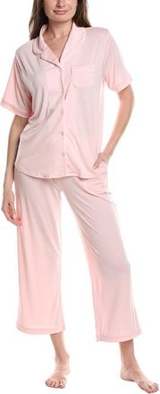 Flora Nikrooz Flora By Flora Nikrooz 2Pc Knit Notch Collar Capri Pajama Set