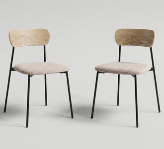 BIZZOTTO 2 Sillas De Cocina De Dise&ntilde;o Moderno Genevieve Yes - Gris