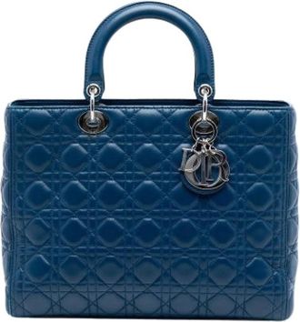 Dior Pre-owned Lady Dior - Dames - Vintage Handtas - Blauw - ONE Size - Leer - Vintage