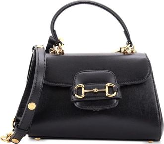 Gucci Horsebit 1955 Top Handle Flap Bag Leather Mini shoulder bag - Nero