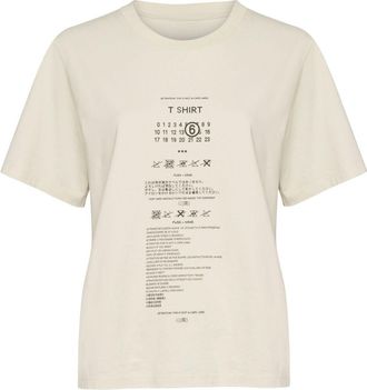 Maison Margiela Care Label-print cotton T-shirt - women - Cotton - L - Neutrals