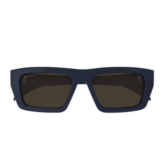 Gucci Sunglasses, unisex, Blue, Size: 54 MM Rectangular Frame Sunglasses