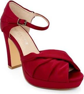 Chelsea Crew Gloria Platform Peep Toe Pump in Red at Nordstrom Rack, Size 10