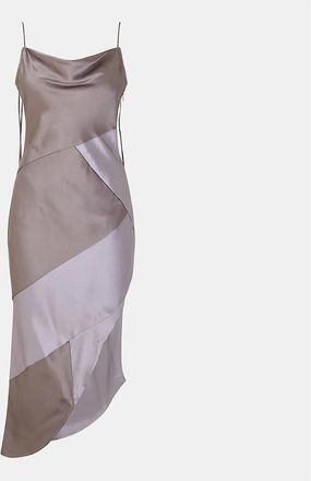 Amy Lynn Womens San Cowl Neck Maxi Slip Dress - Grey - Size: 10