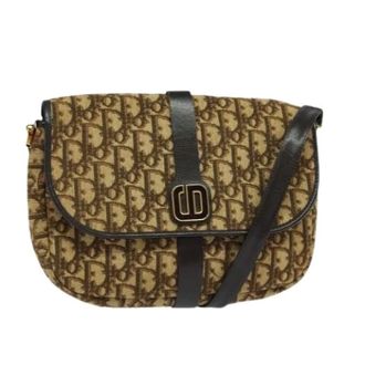 Dior Pre-owned Cross Body Bags, female, Brown, Size: ONE SIZE Pre-owned Vintage Trotter Canvas Shoulder Bag