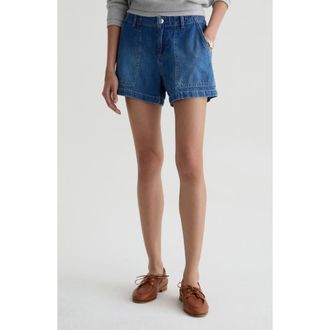 AG - Adriano Goldschmied Analeigh High Waist Workwear Denim Shorts in Gold Mountain at Nordstrom, Size 23