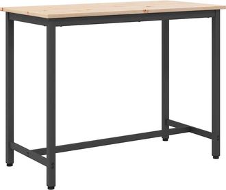 vidaXL Mesa Natural 100 X 50 X 77 Cm Madera Ingenierizada Y Acero Vidaxl