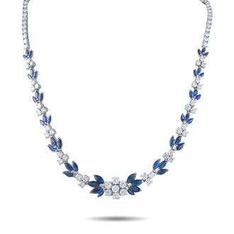 Luxury Bazaar Platinum 17.0ct Diamond and Sapphire Necklace MF04-060526
